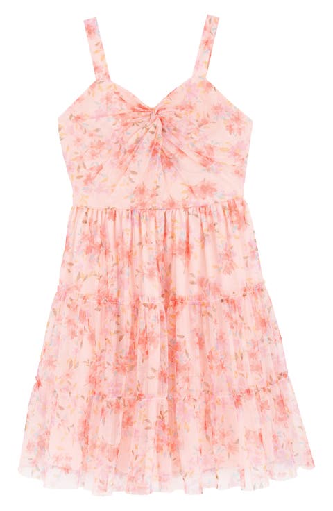 Kids' Floral Mesh Twist Dress (Big Kid)