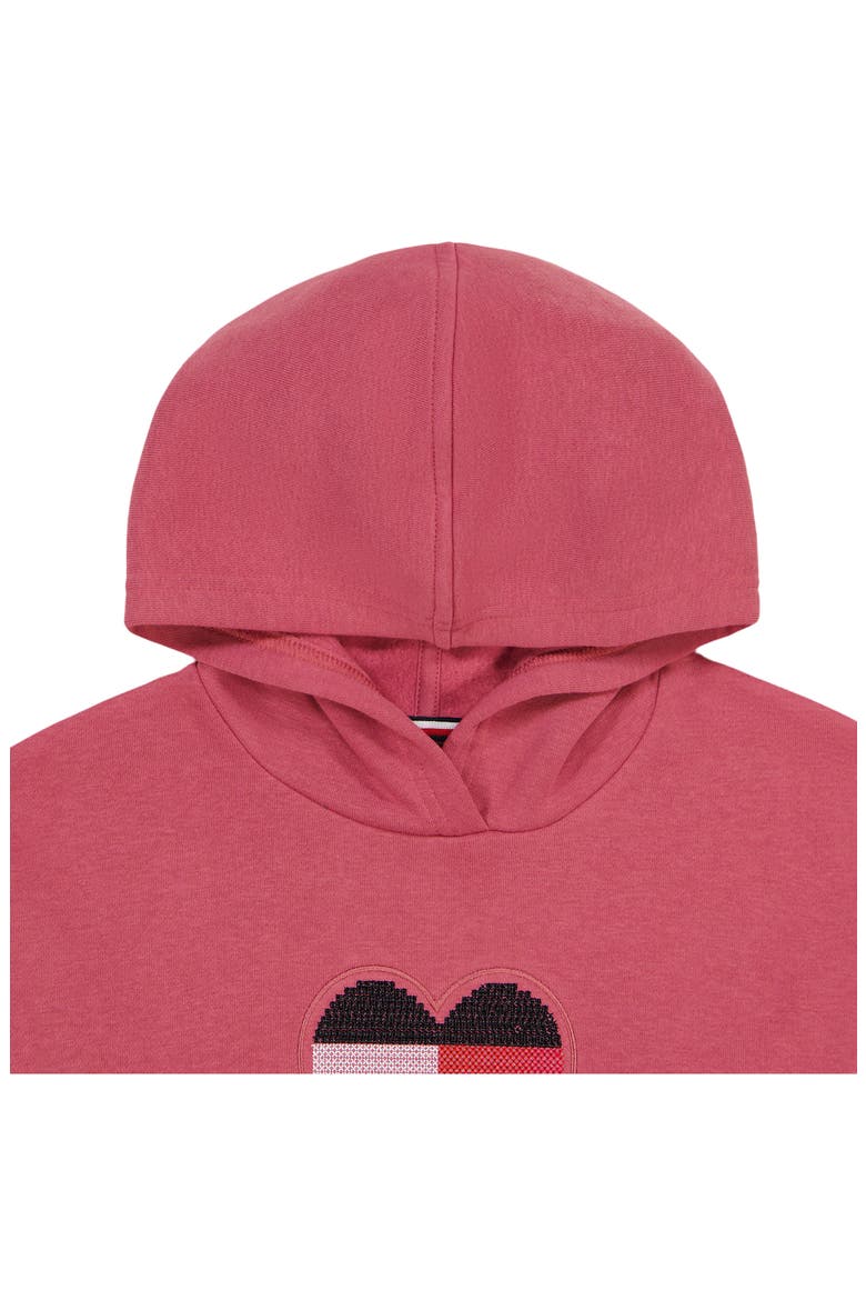 Kids' Sequin Heart Hoodie, Alternate, color, BERRY BLAST