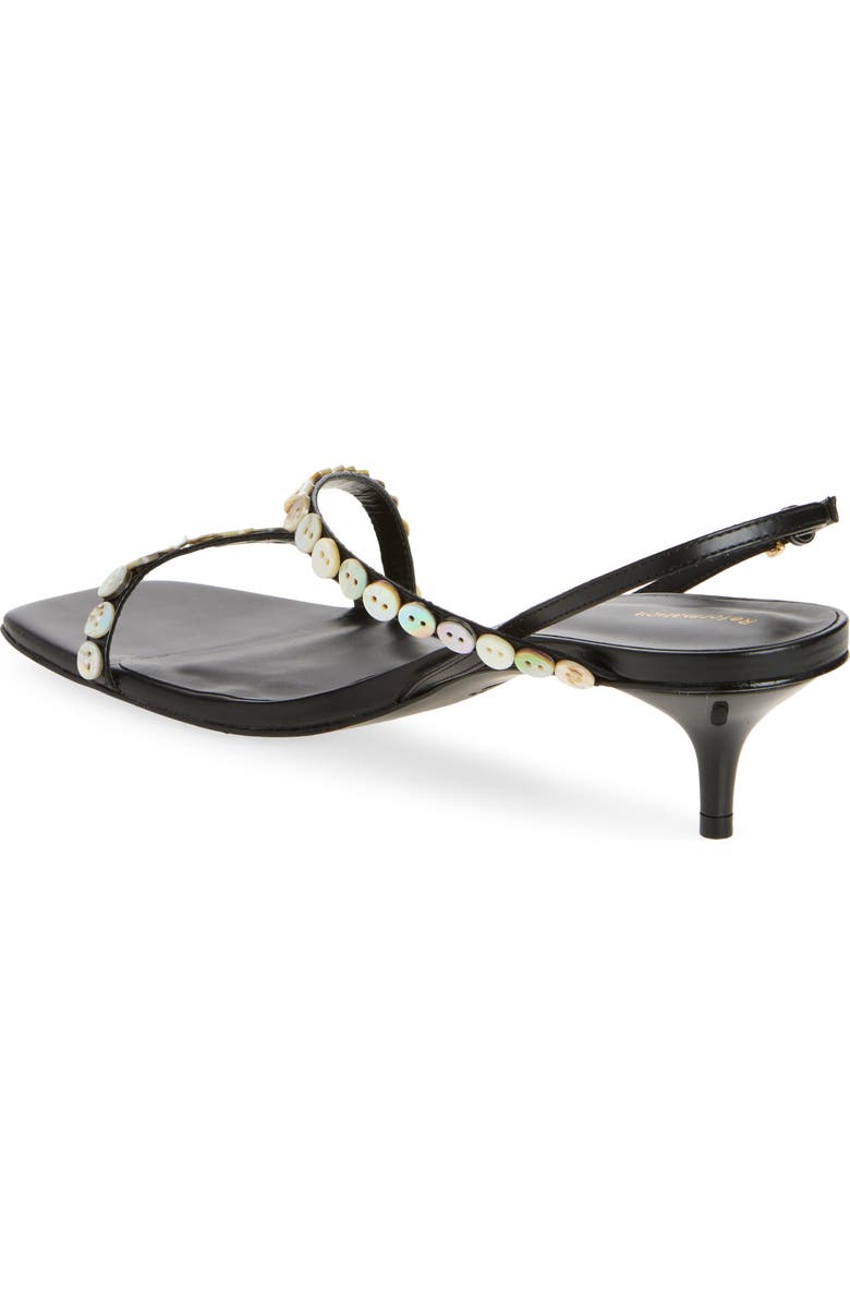 Reformation Shoshana Sandal, Alternate, color, Black Leather Shell Buttons