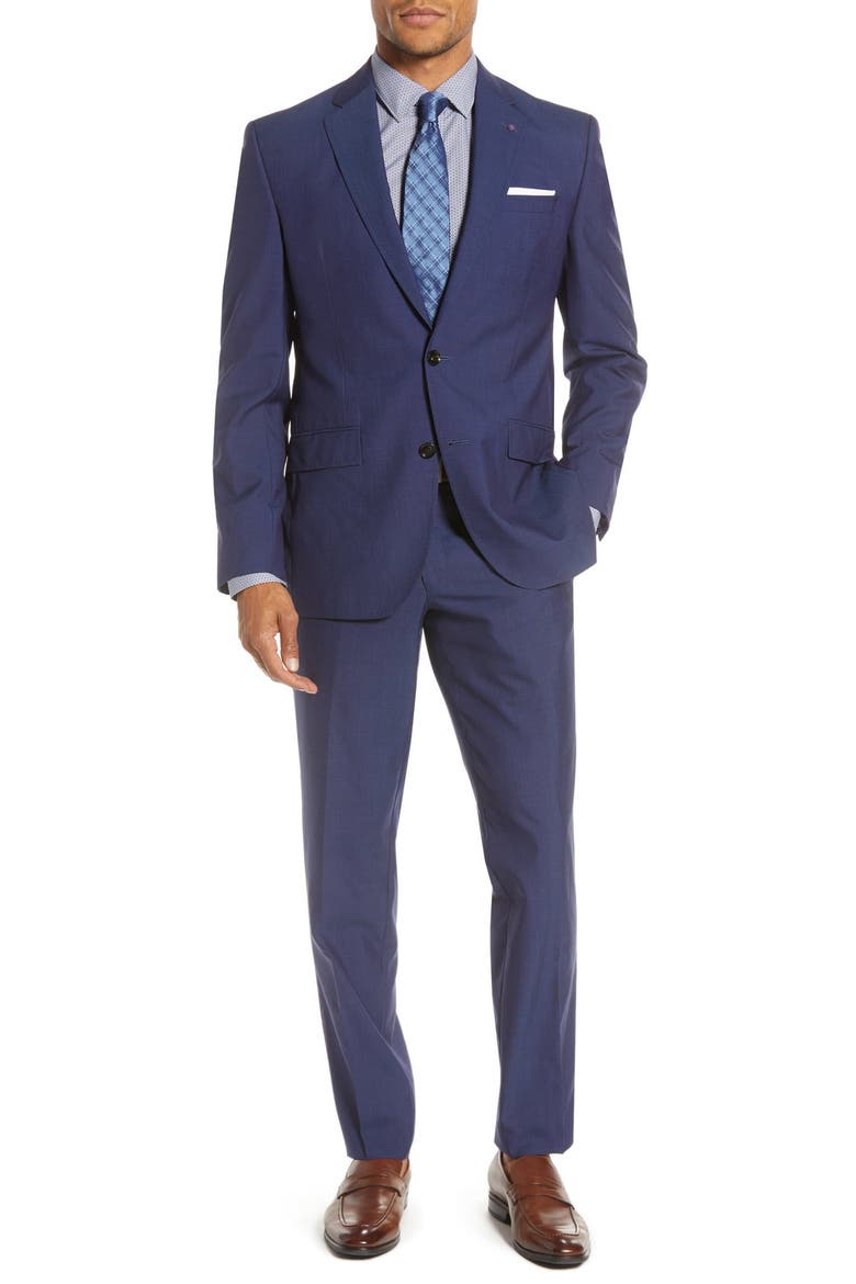 Jarrett Flat Front Trousers, Alternate, color, BLUE