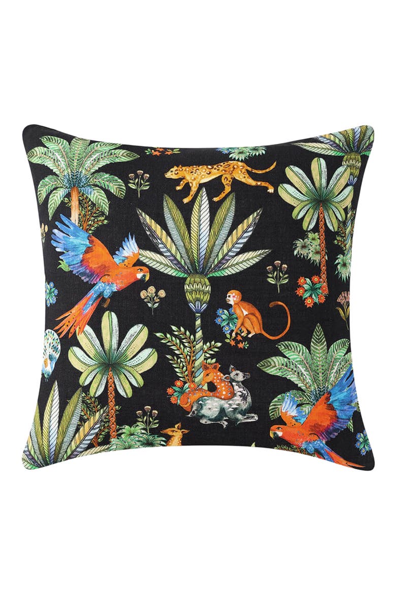 Decorative Palms Accent Pillow, Main, color, MIDNIGHT