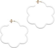 Bea Bongiasca Flower Enamel Hoop Earrings