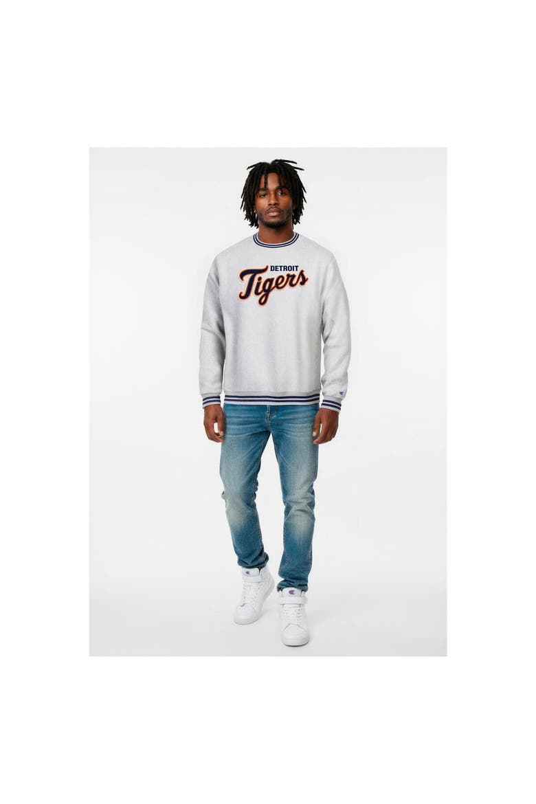 Men's Champion Heather Gray Detroit Tigers Reverse Weave Sweatshirt, Main, color, Heather Gray