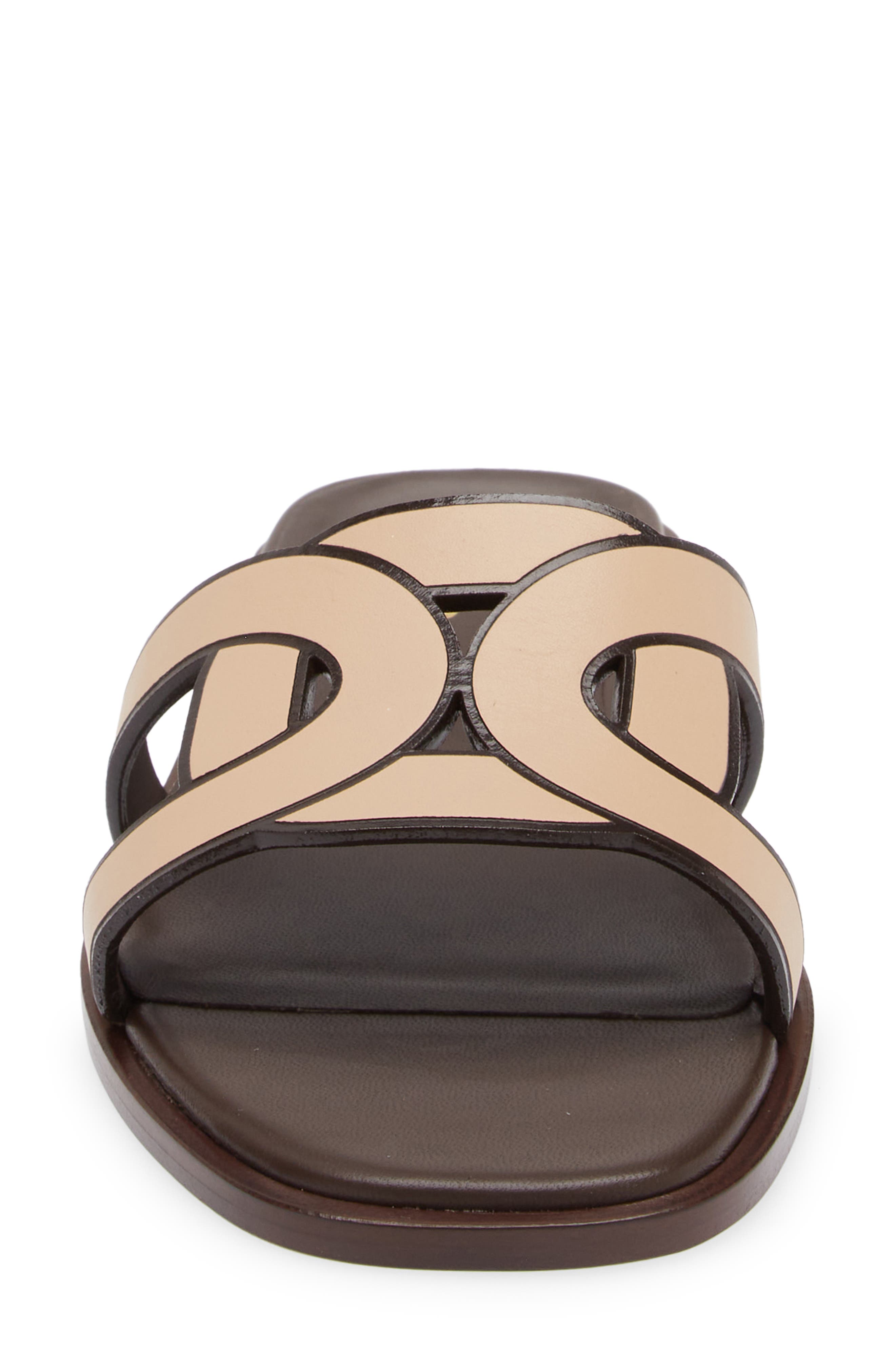 Tod's Chain Motif Slide Sandal, Alternate, color, 