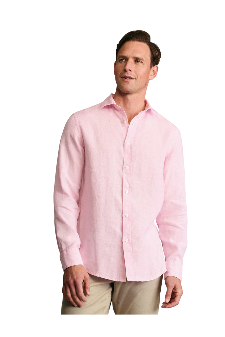 Plain Pure Linen Shirt, Main, color, Pink