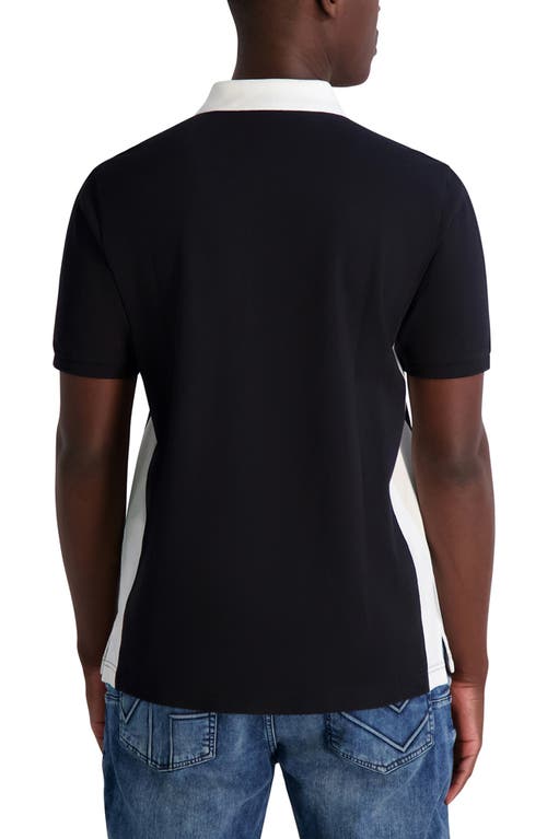 Karl Lagerfeld Paris Colorblock Stretch Cotton Zip Polo