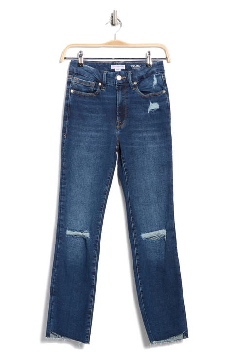 Always Fits Good Legs Ripped Ankle Straight Leg Jeans (I691) (Regular & Plus)