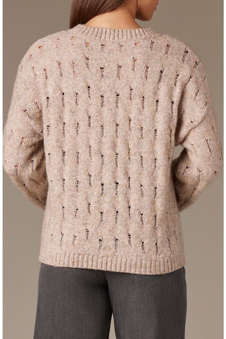 Open Stitch Pullover Sweater, Alternate, color, HEATHER MOCHA