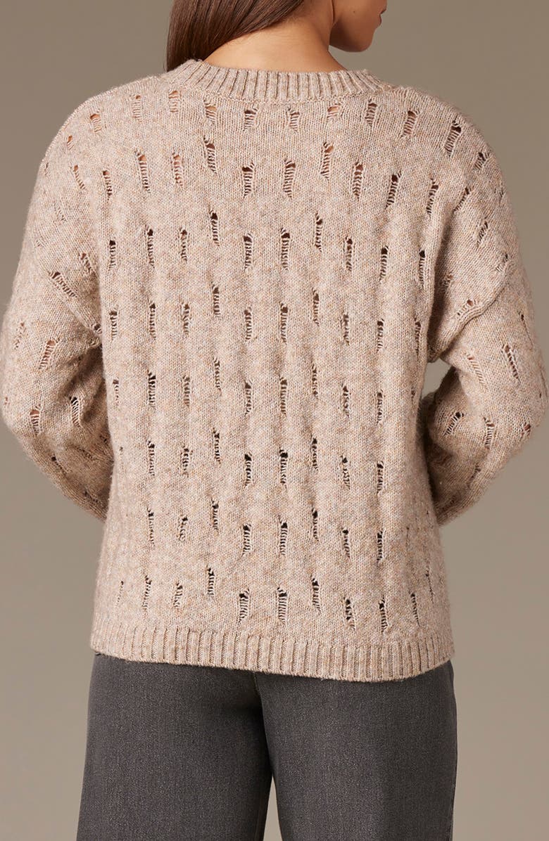 Wit & Wisdom Open Stitch Pullover Sweater, Alternate, color, Heather Mocha