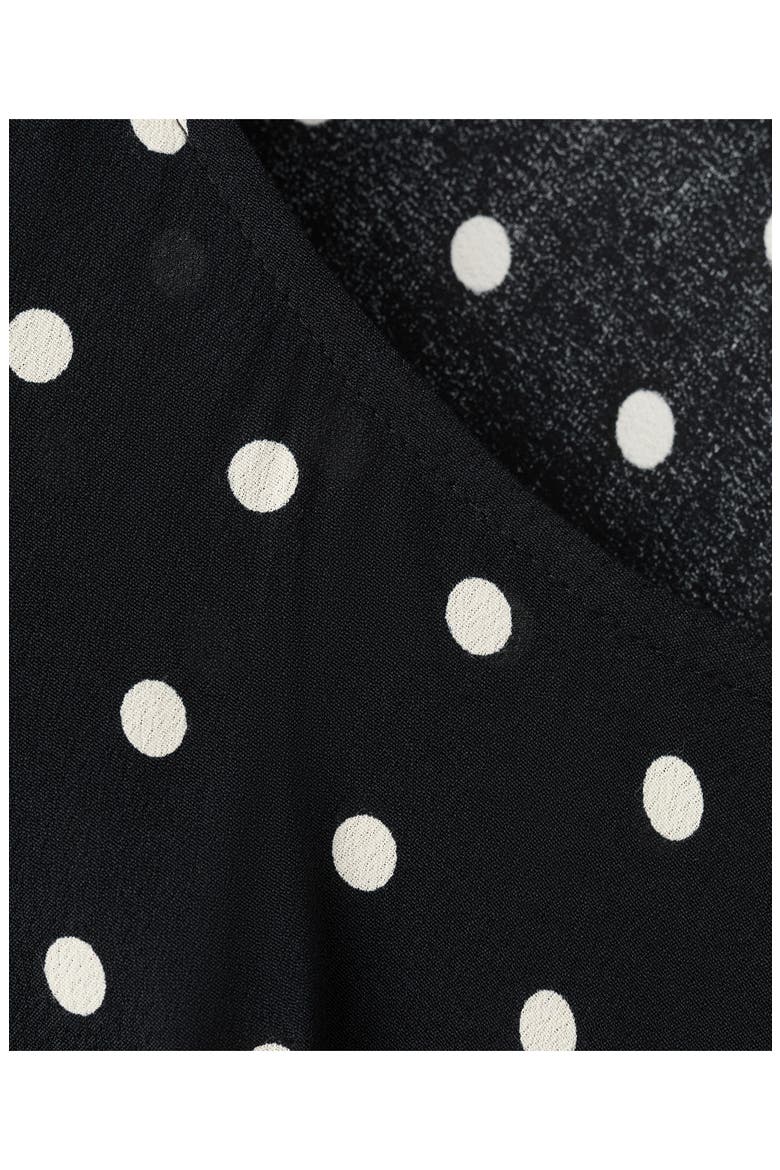 Dot Long Sleeve Maxi Dress, Alternate, color, BLACK