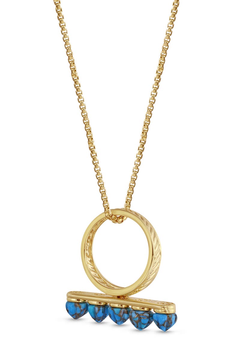 LuvMyJewelry Sun 14K Gold Vermeil Turquoise Ring Pendant Necklace, Alternate, color, 14Kt Gold Vermeil On Sterling