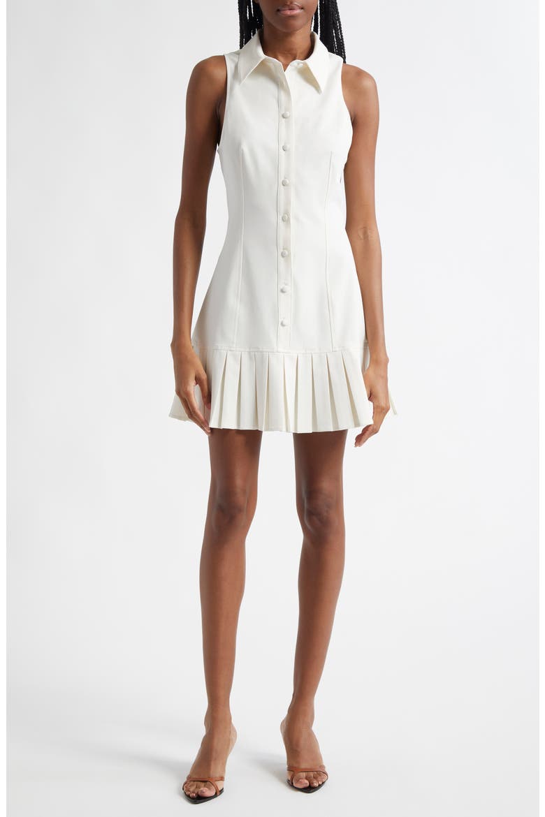Lucilla Sleeveless Pleated Shirtdress, Main, color, IVORY