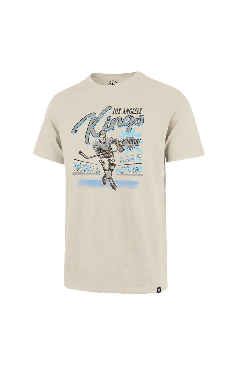 '47 Men's '47 Natural Los Angeles Kings Hockey Player Golden Age Scrum T-Shirt, Alternate, color,