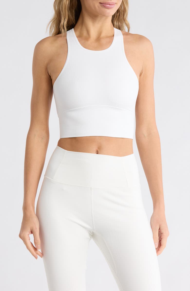 Free People Every Single Time Longline Sports Bra, Main, color, White