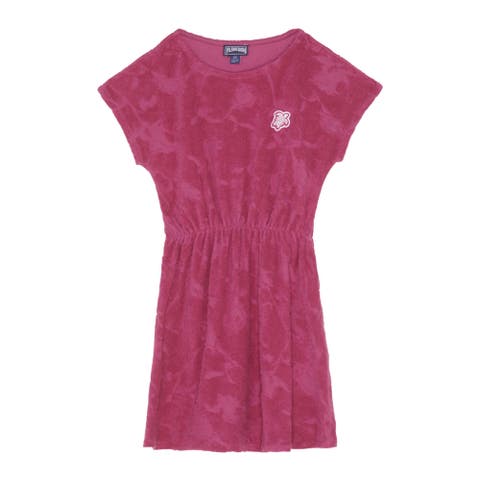 Girls Terry Jacquard Dress Roses