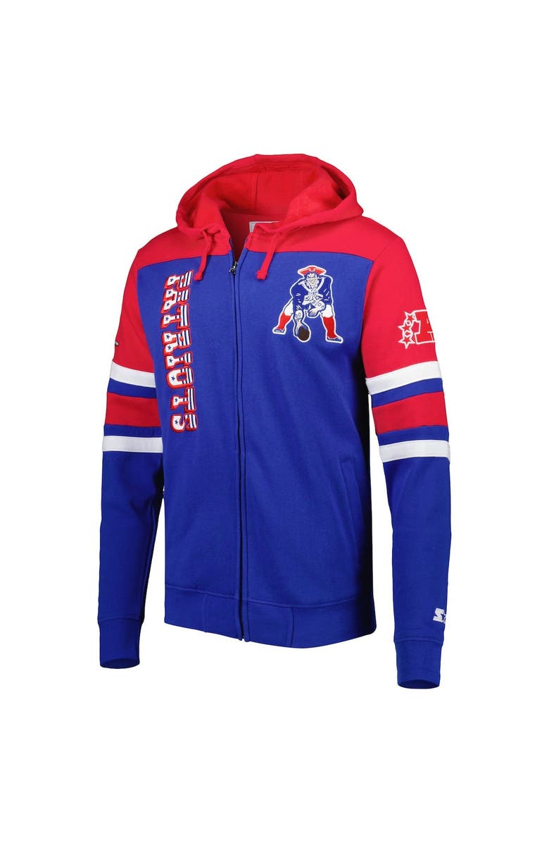 STARTER Men's Starter Royal New England Patriots Extreme Vintage Logos Full-Zip Jacket, Alternate, color,