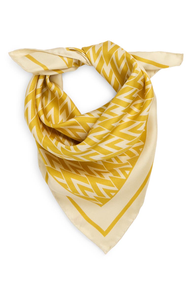 Valentino Garavani Toute la V Silk Square Scarf, Alternate, color, Yellow Multi
