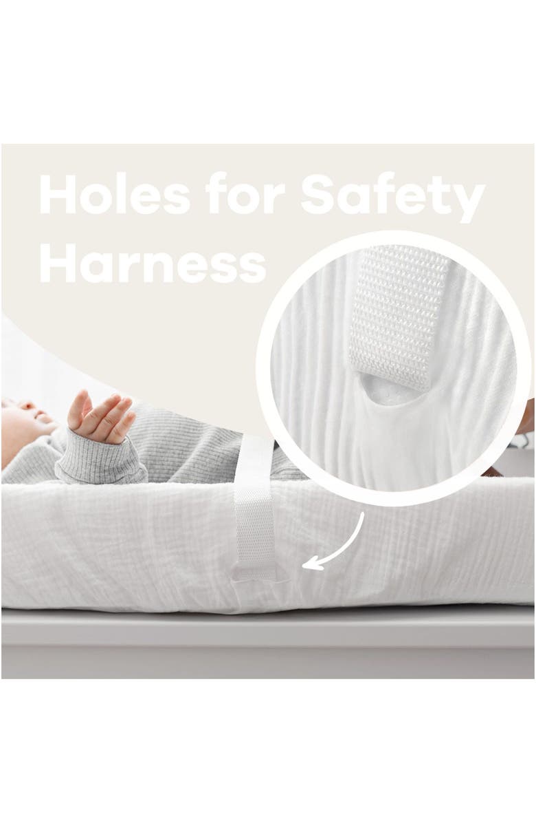 Comfy Cubs Muslin Fitted Changing Pad Cover, Alternate, color, White