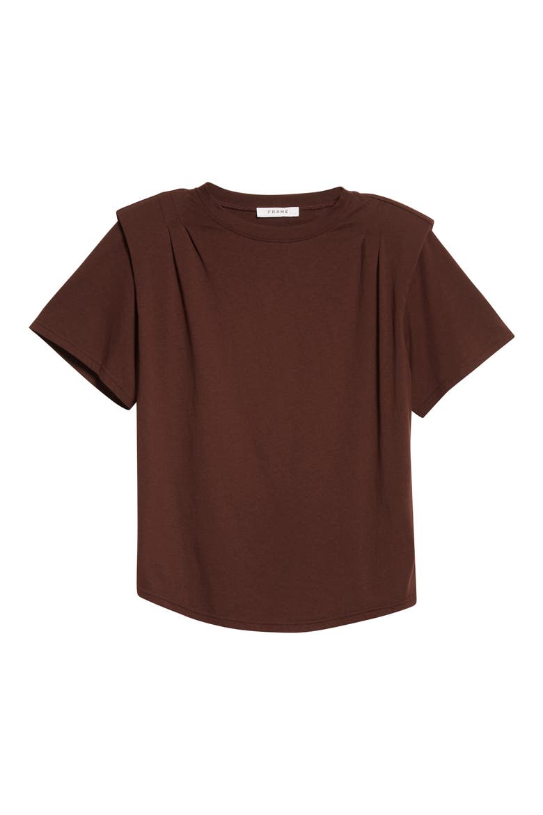 Padded Shoulder Cotton T-Shirt, Alternate, color, MAHOGANY