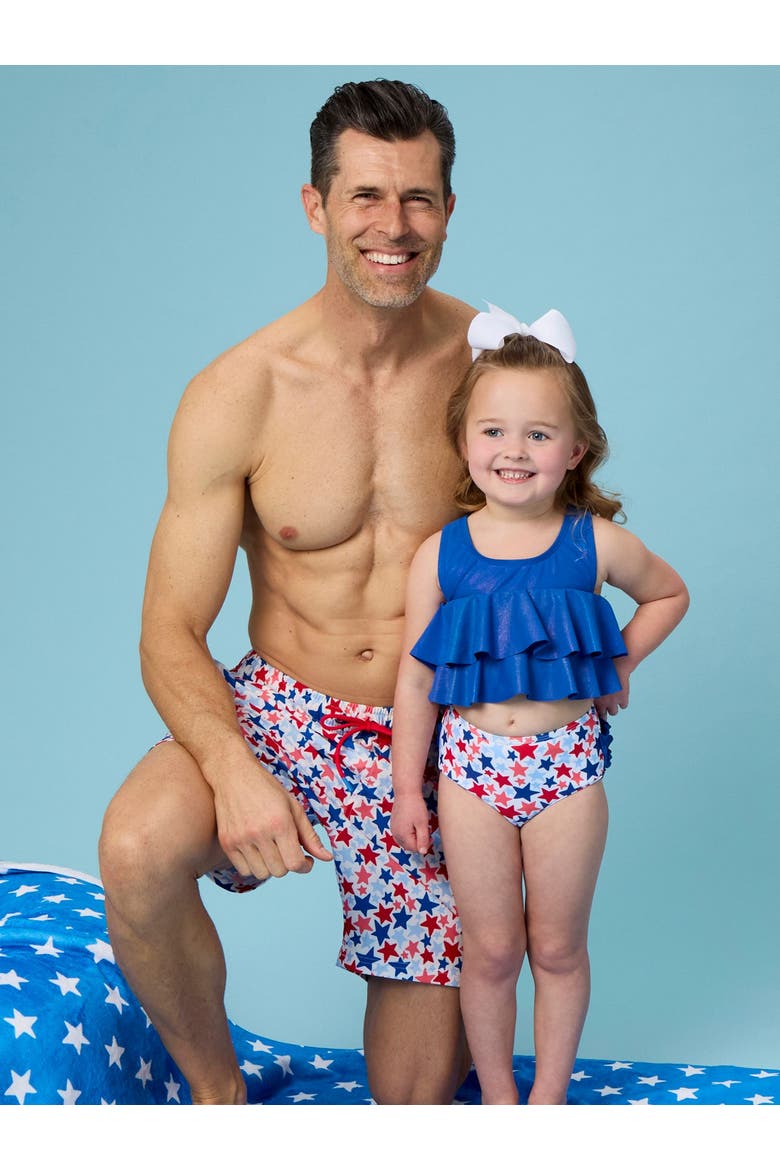 Baby Girls Flounce Bikini, Alternate, color, Shimmer Star-Spangled
