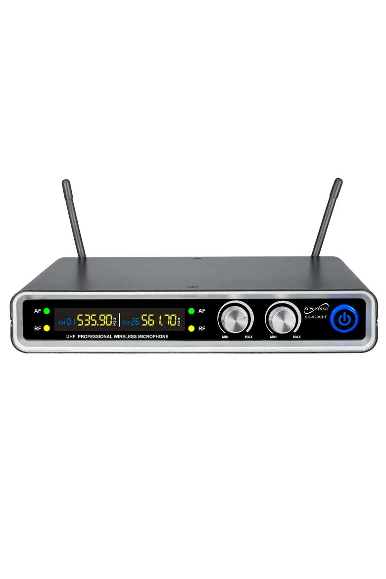 UHF Dual Fixed Channel Wireless Microphone 200ft Range, Alternate, color, Black