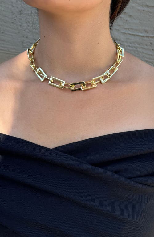 Adornia Paper Clip Chain Necklace In Gold