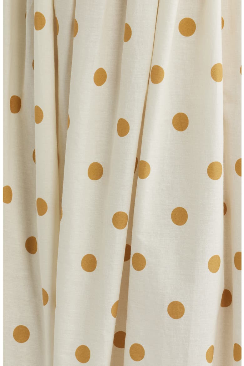 Polka Dot & Border Print Cotton Dress, Alternate, color, IVORY