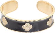 Juvell Cubic Zirconia Clover Enamel Cuff Bracelet