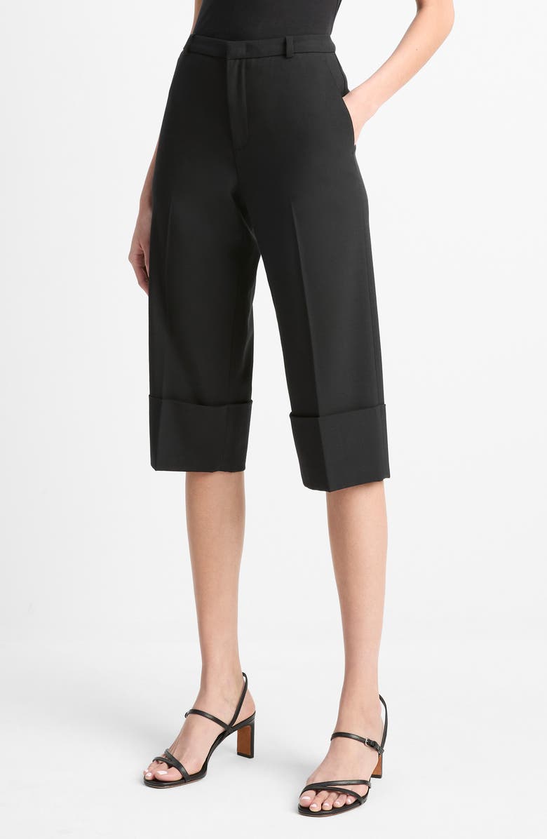 Vince Cuffed Hem Crop Pants, Alternate, color, Black