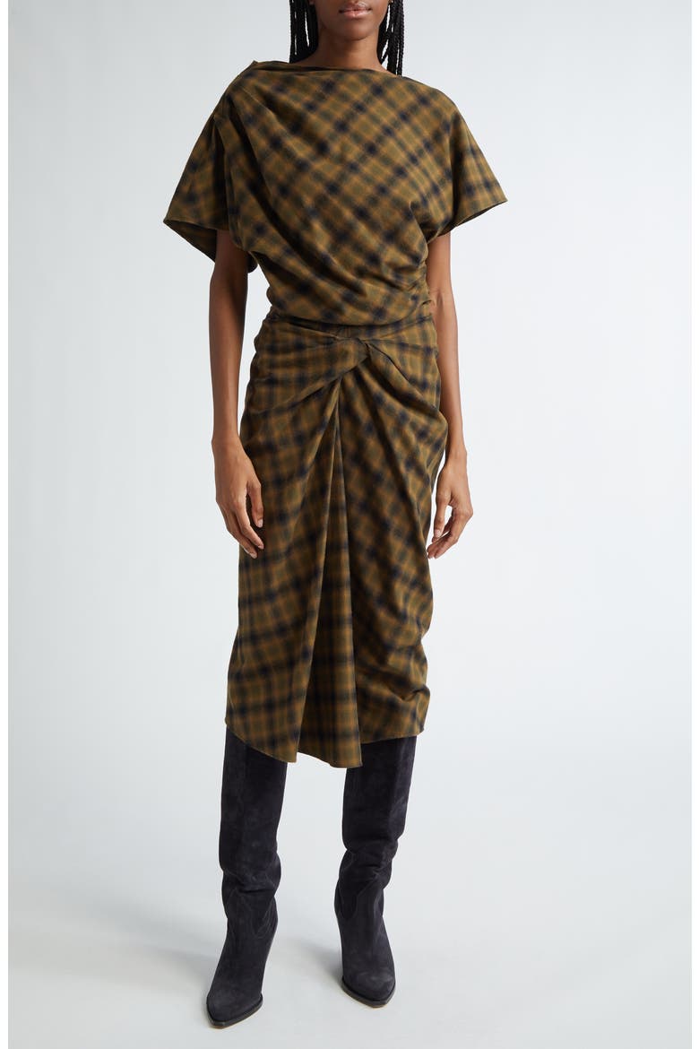 Tijuana Plaid Cotton Skirt, Alternate, color, KHAKI/ KHAKI