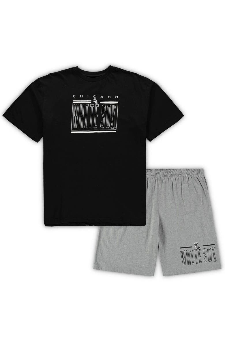 CONCEPTS SPORT Men's Concepts Sport Black/Heathered Gray Chicago White Sox Big & Tall T-Shirt & Shorts Sleep Set, Alternate, color, Black