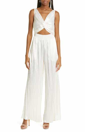 Brendaly Cutout Wide Leg Satin Jumpsuit
