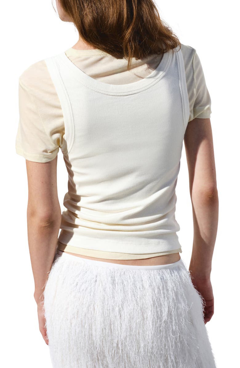 MANGO Layered T-Shirt, Alternate, color, Off White