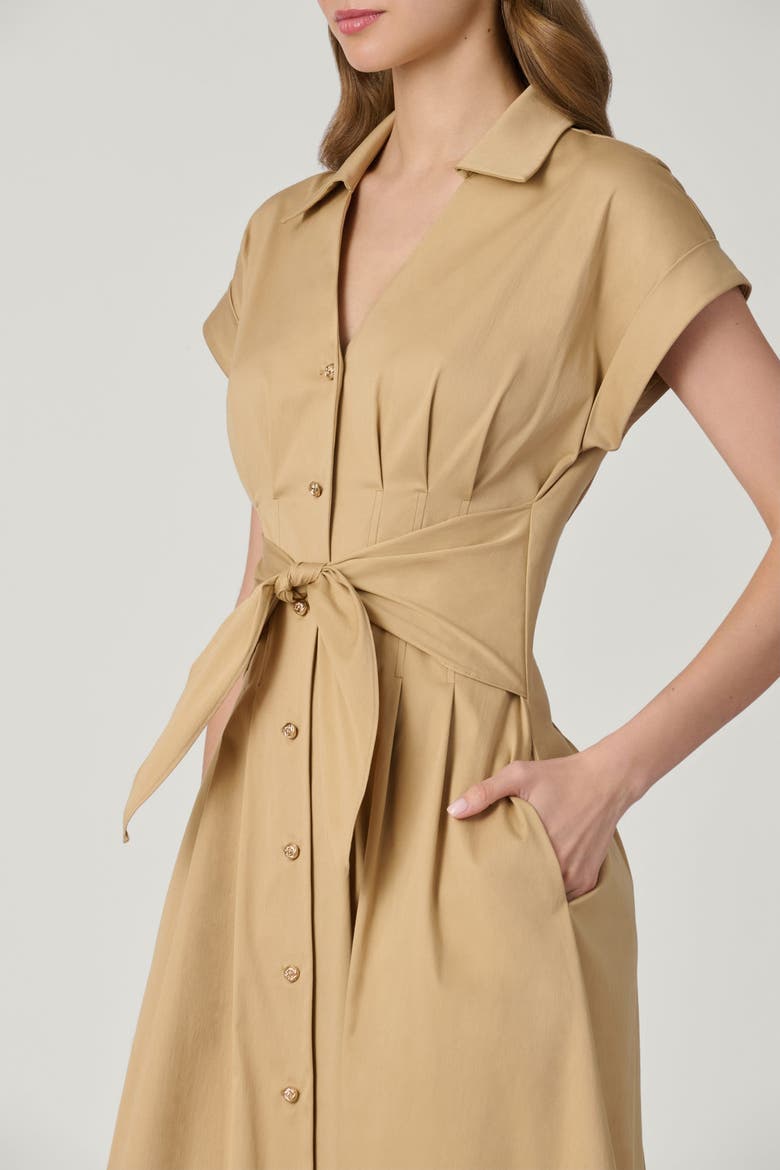 Josephine Porto Cotton Poplin Dress, Alternate, color, Khaki