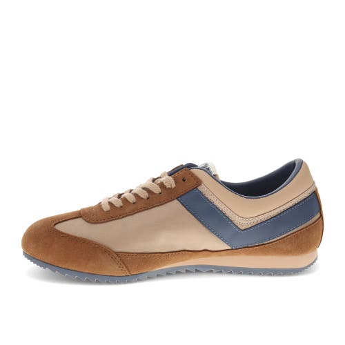 Pony Racer Sneakers In Tan/brown/blue
