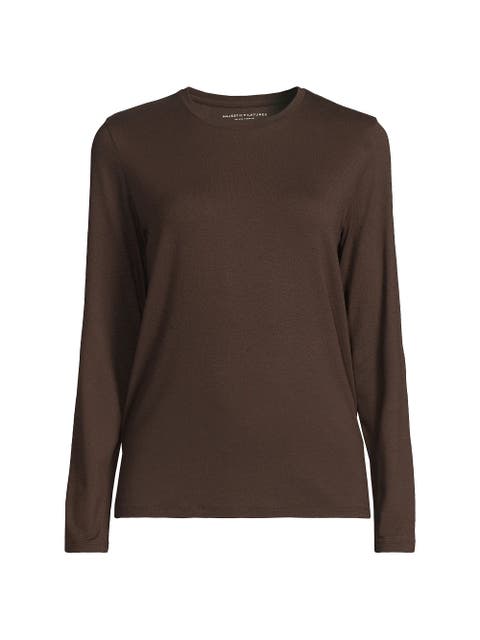 Soft Touch Semi Relaxed Long Sleeve Crewneck T-Shirt