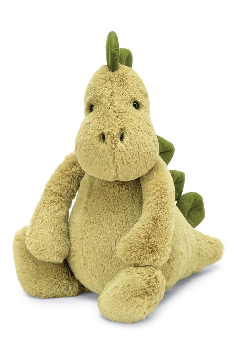Bashful Dino Stuffed Animal, Main, color, GREEN