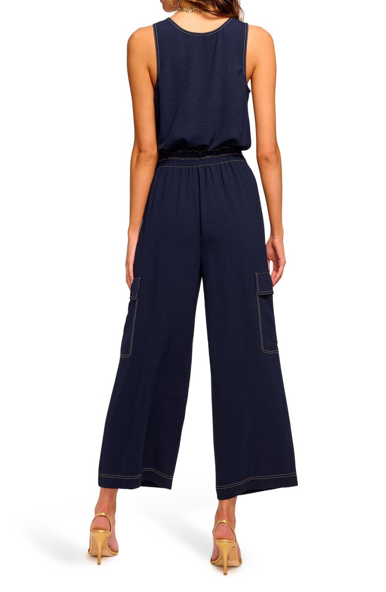 Ramy Brook Greta Wide Leg Crop Jumpsuit, Alternate, color, Spring Navy