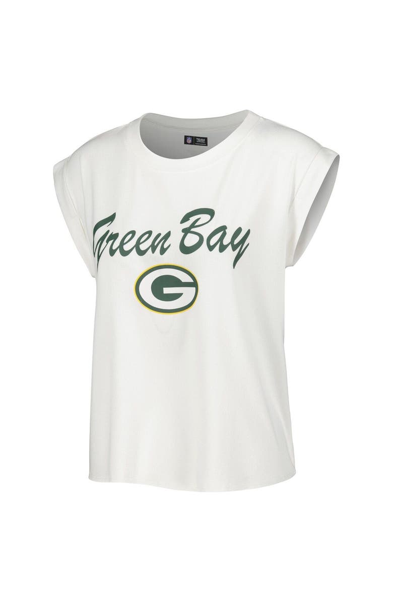 CONCEPTS SPORT Women's Concepts Sport White/Cream Green Bay Packers Montana Knit T-Shirt & Shorts Sleep Set, Alternate, color, 