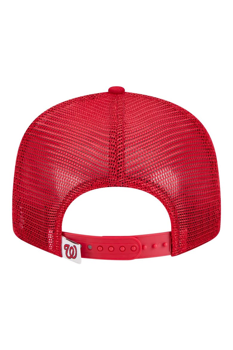 Youth New Era  Red Washington Nationals 9FIFTY Trucker Snapback Hat, Alternate, color, Red