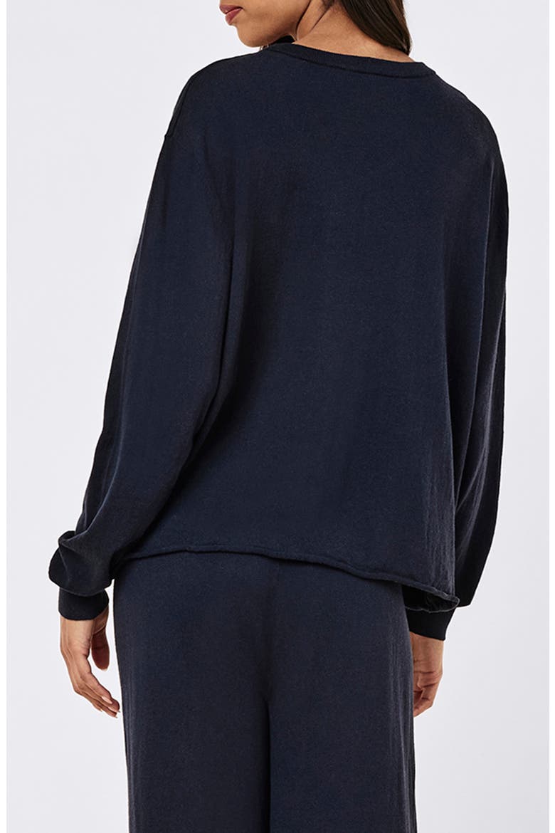 Cotton & Cashmere Crewneck Sweater, Alternate, color, DEEP NAVY