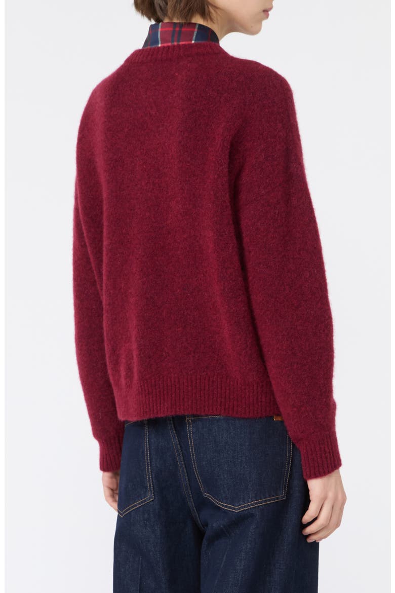 Alpaca Blend Crewneck Sweater, Alternate, color, BORDEAUX