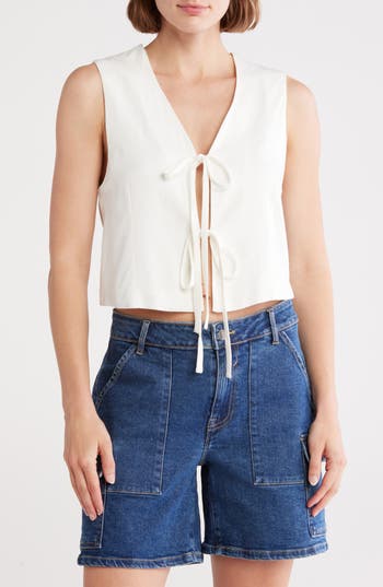 Vigoss Tie Front Vest In White