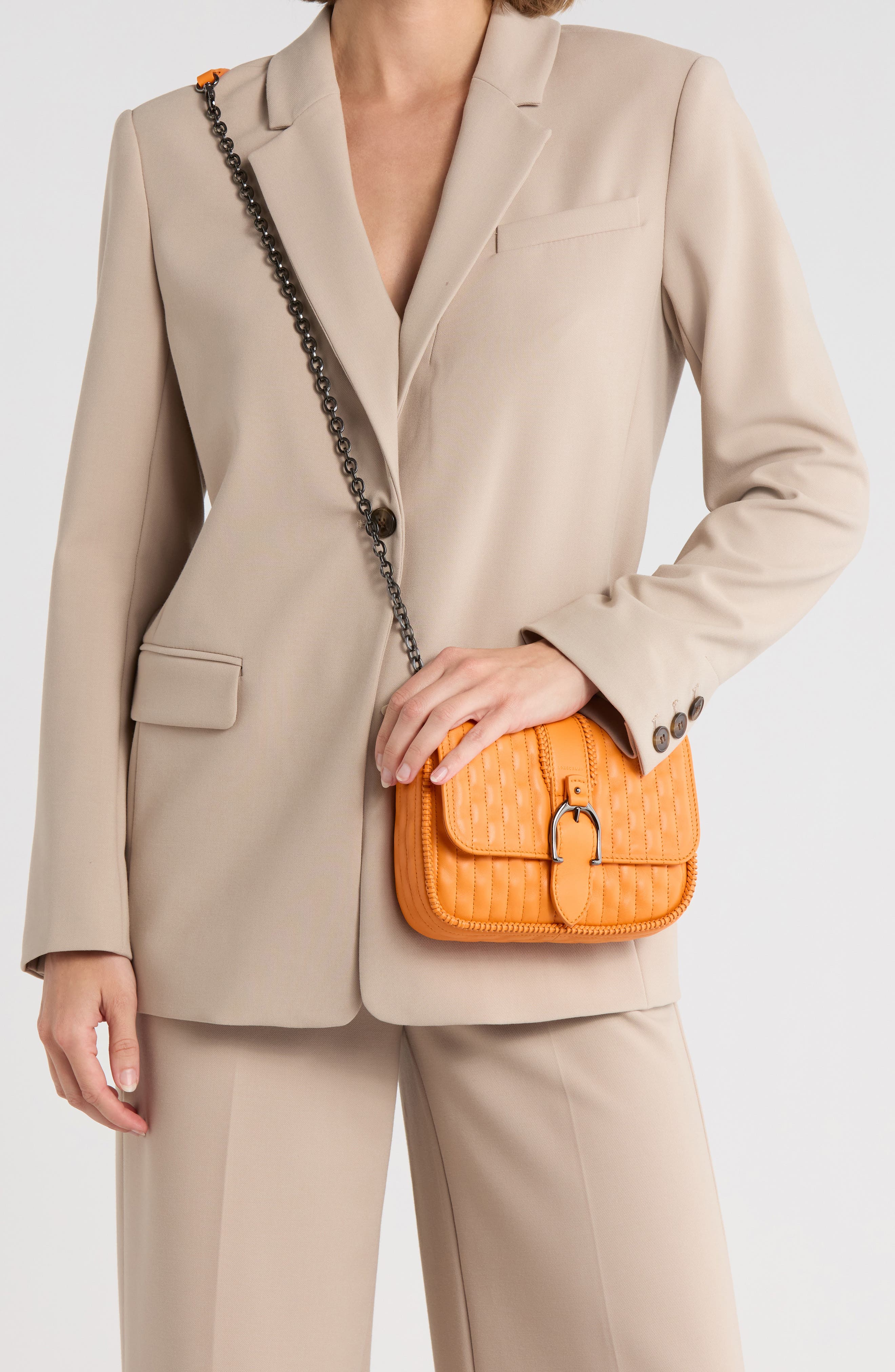 Longchamp X-Small Crossbody Bag, Alternate, color, Orange