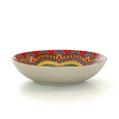 Elama Zen Red Mozaik 16-pc. Stoneware Dinnerware Set In Multi