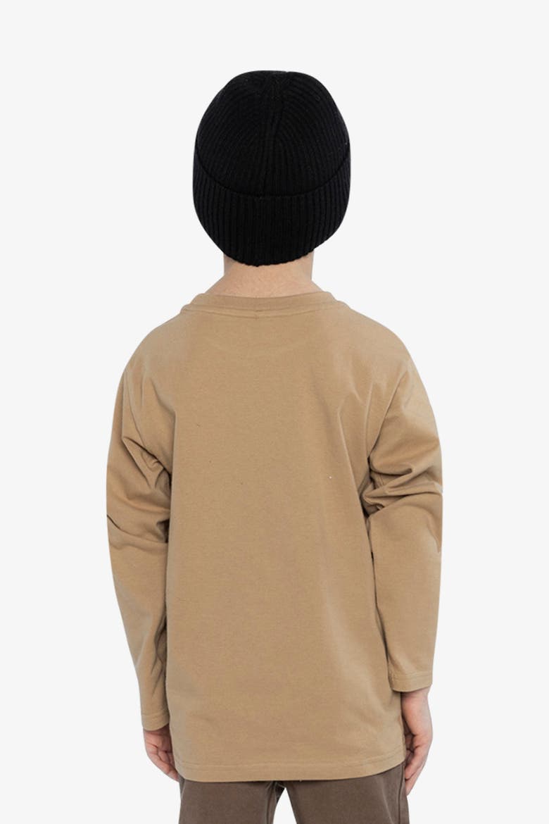 Organic Cotton Crew Neck Mountain Graphic Long Sleeve T-Shirt, Alternate, color, Beige