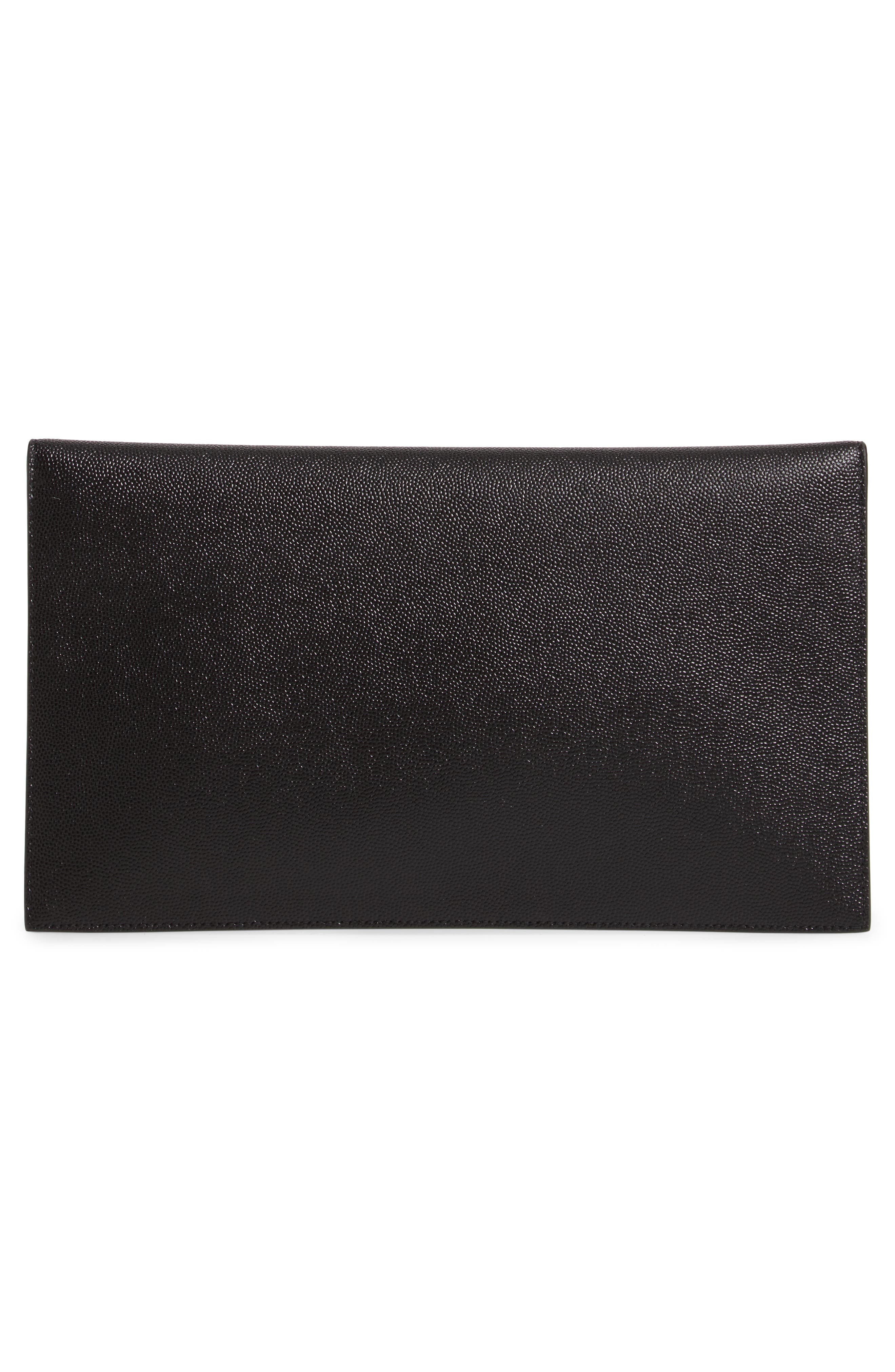 Saint Laurent Uptown Calfskin Leather Envelope Clutch, Alternate, color, 