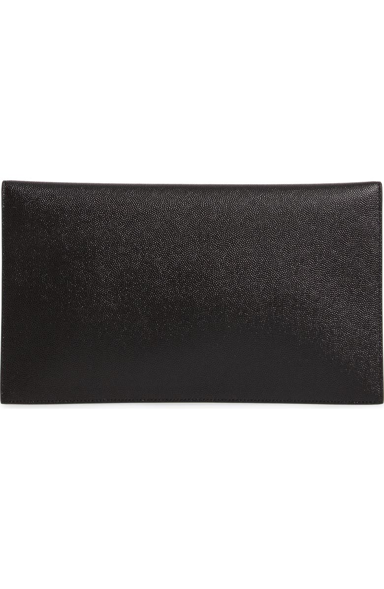 Saint Laurent Uptown Calfskin Leather Envelope Clutch, Alternate, color,