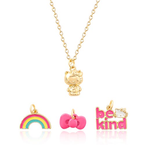 Hello Kitty Charm Set With Necklace Chain In Gold