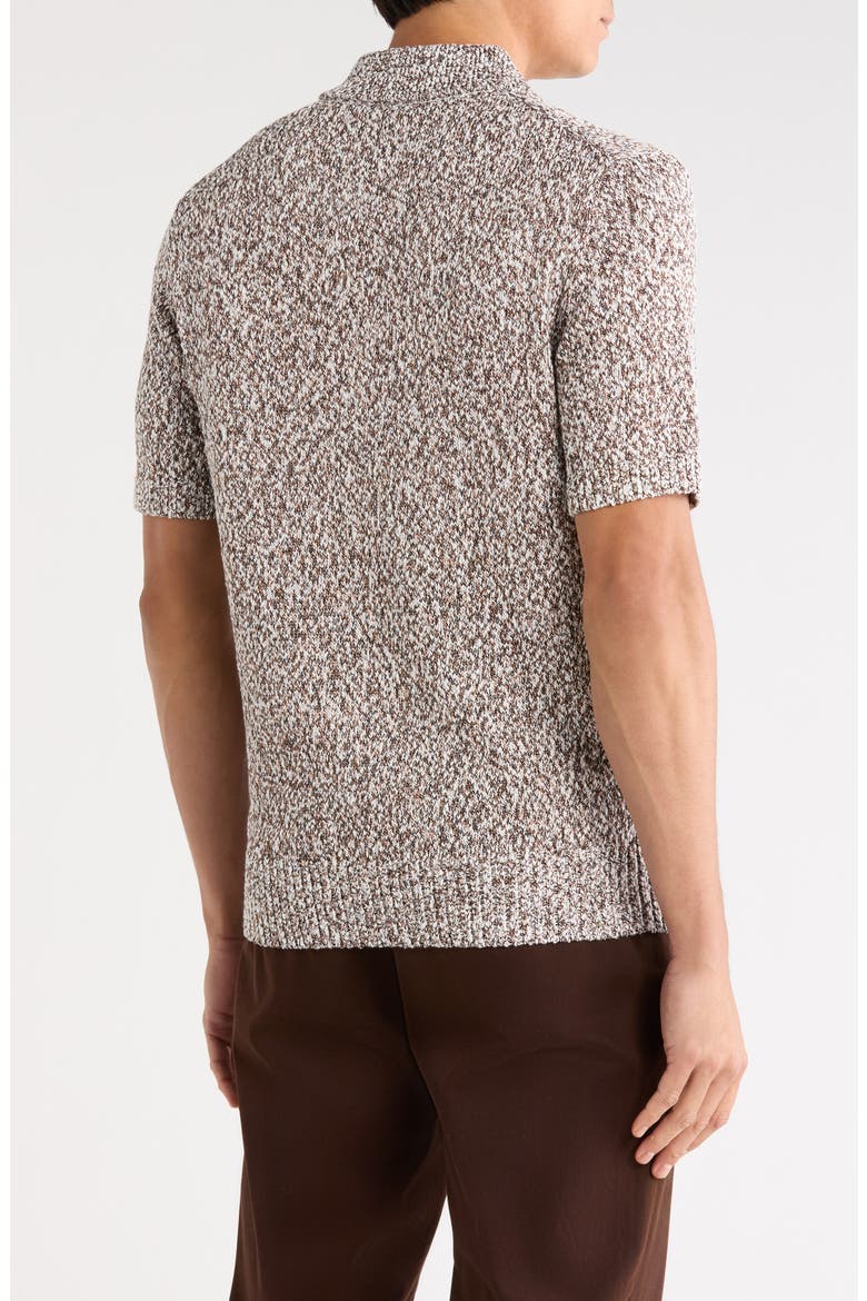 Marco Marled Button Polo Sweater, Alternate, color, WHITE/ CAMEL